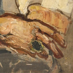 1950s Expressionist Oil Portrait Painting of Man | Midcentury