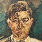 1950s Expressionist Oil Portrait Painting of Man | Midcentury