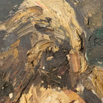1950s Expressionist Oil Portrait Painting of Man | Midcentury