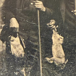 Antique Tintype Photograph of Hunting Party with Rifles and Rabbits
