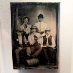 Antique Tintype Photograph of Victorian Drinking Party | 1880s
