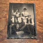 Antique Tintype Photograph of Victorian Drinking Party | 1880s