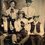 Antique Tintype Photograph of Victorian Drinking Party | 1880s