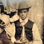 Antique Tintype Photograph of Victorian Drinking Party | 1880s