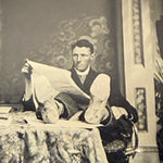 Antique Tintype of Man with Feet Up Reading Newspaper | 1870s Attitude Pose | Vernacular Photography | Unusual Old Photos