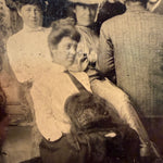 Antique Tintype of Man With Back to Camera in Group Portrait