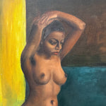 1930s Nude Painting of African American Woman | Original WPA Era Chicago Vernacular Fine Art | Signed Oil on Canvas | Dick Schultz |