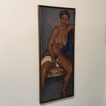 1940s Nude Painting of Seated Woman | Large African American Art