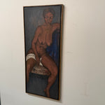 1940s Nude Painting of Seated Woman | Large African American Art