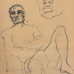 1950s Nude Figure Studies Sketchbook | Vintage Drawing Archive | Charcoal and Ink Wash | Bienfang Easel Pad | 24 x 18 | Chicago Mid Century