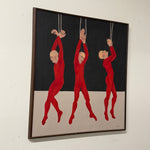 1960s Surrealist Oil Painting of Three Marionette Dancers | Schrenzel |