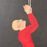 1960s Surrealist Oil Painting of Three Marionette Dancers | Schrenzel |