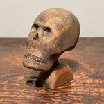 1940s Wood Skull Sculpture of Memento Mori | Minneapolis Folk Art