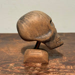 1940s Wood Skull Sculpture of Memento Mori | Minneapolis Folk Art