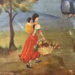 1920s Ex Voto Tin Retablo of Protecting the Chickens from Coyotes