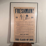1920s College Rules Broadside Poster for Freshman