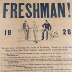 1920s Broadside College Rules Poster for Incoming Freshman - Antique Humorous Posters - Rare Historical Document - Animal House - AS IS