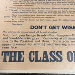 1920s College Rules Broadside Poster for Freshman