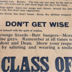 1920s College Rules Broadside Poster for Freshman