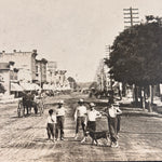 1800s Cabinet Card of Gang of Barefoot Kids on Main Street | 1884