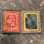 Antique Cased Tintypes of Siblings in Identical Outfits