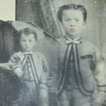 Antique Cased Tintypes of Siblings in Identical Outfits