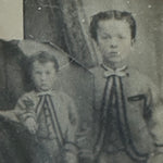 Antique Cased Tintypes of Siblings in Identical Outfits
