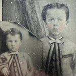 Antique Cased Tintypes of Siblings in Identical Outfits