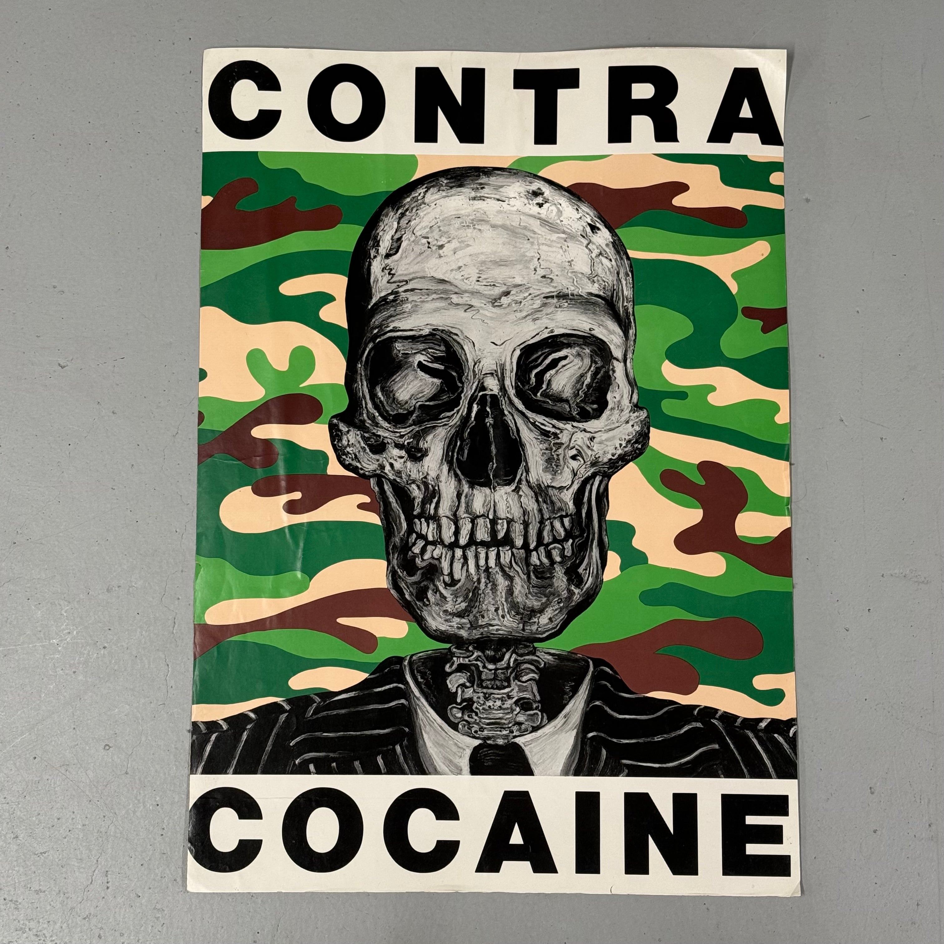 Robbie Canal Contra Cocaine Poster with Camouflage Skull | AS IS