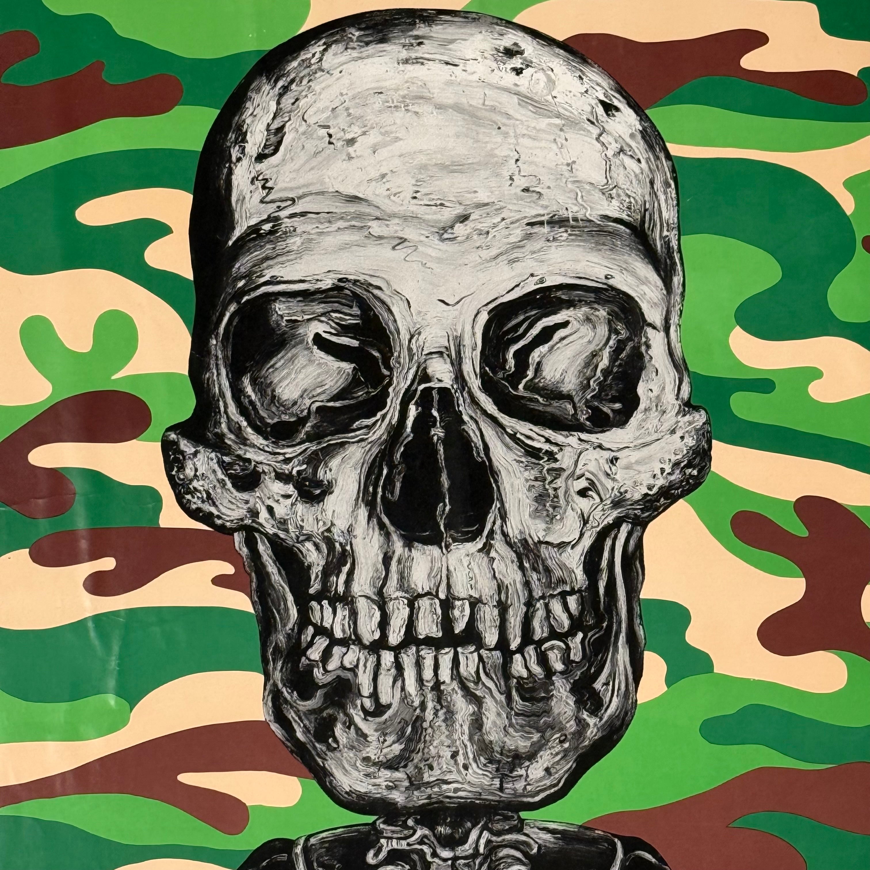 Robbie Canal Contra Cocaine Poster with Camouflage Skull | AS IS