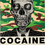 Robbie Canal Contra Cocaine Poster with Camouflage Skull | AS IS