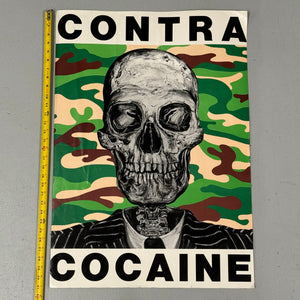 Robbie Canal Contra Cocaine Poster with Camouflage Skull | AS IS