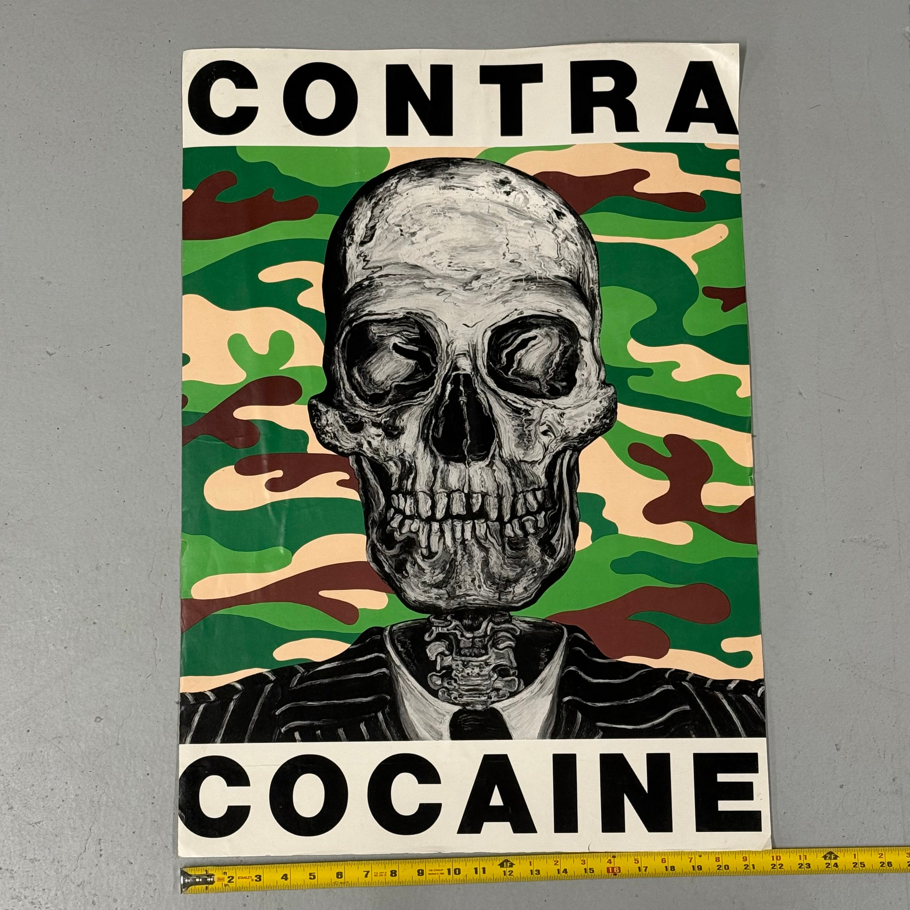 Robbie Canal Contra Cocaine Poster with Camouflage Skull | AS IS