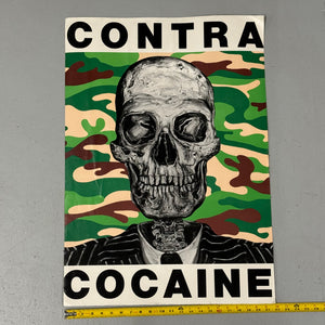 Robbie Canal Contra Cocaine Poster with Camouflage Skull | AS IS