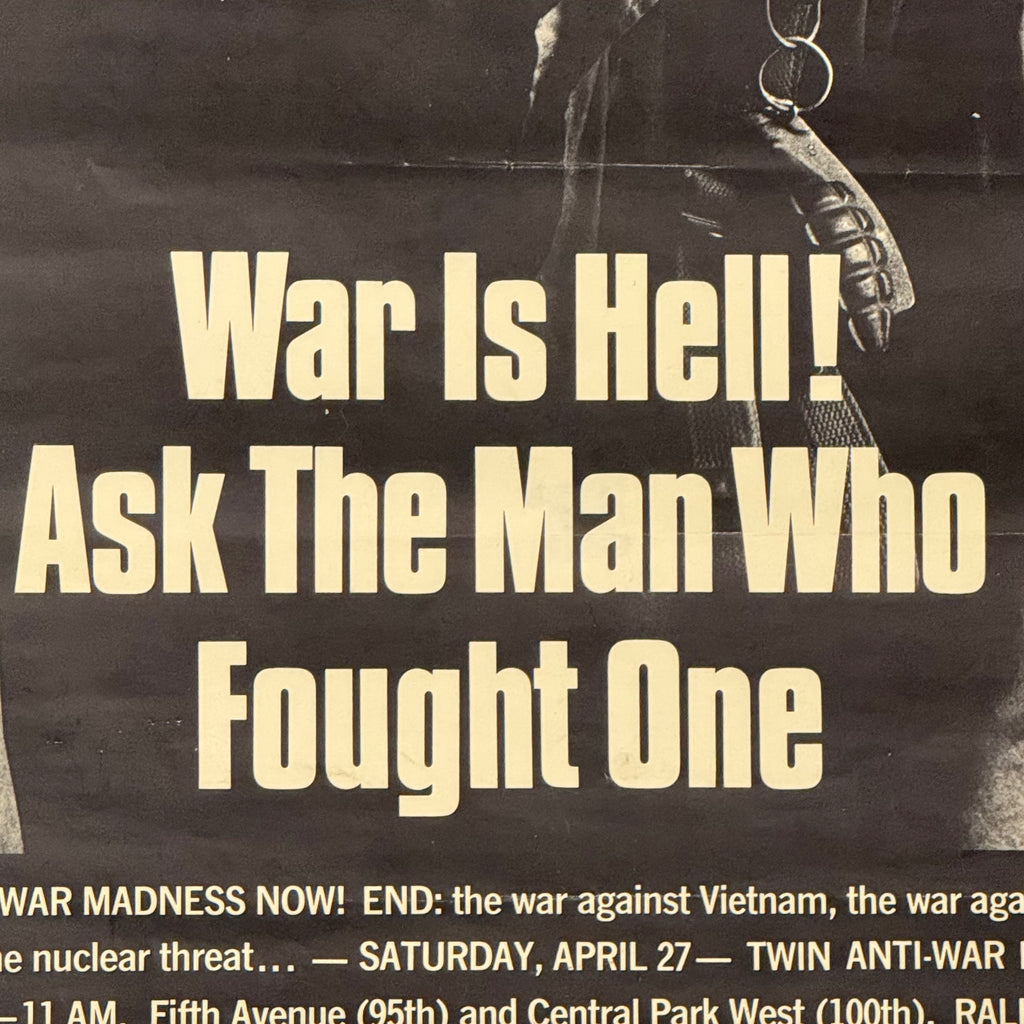 1960s War is Hell! Vietnam War Protest Poster - Powerful Anti-War Statement Print - Vintage Political Art, Twin Anti-War Parade - AS IS