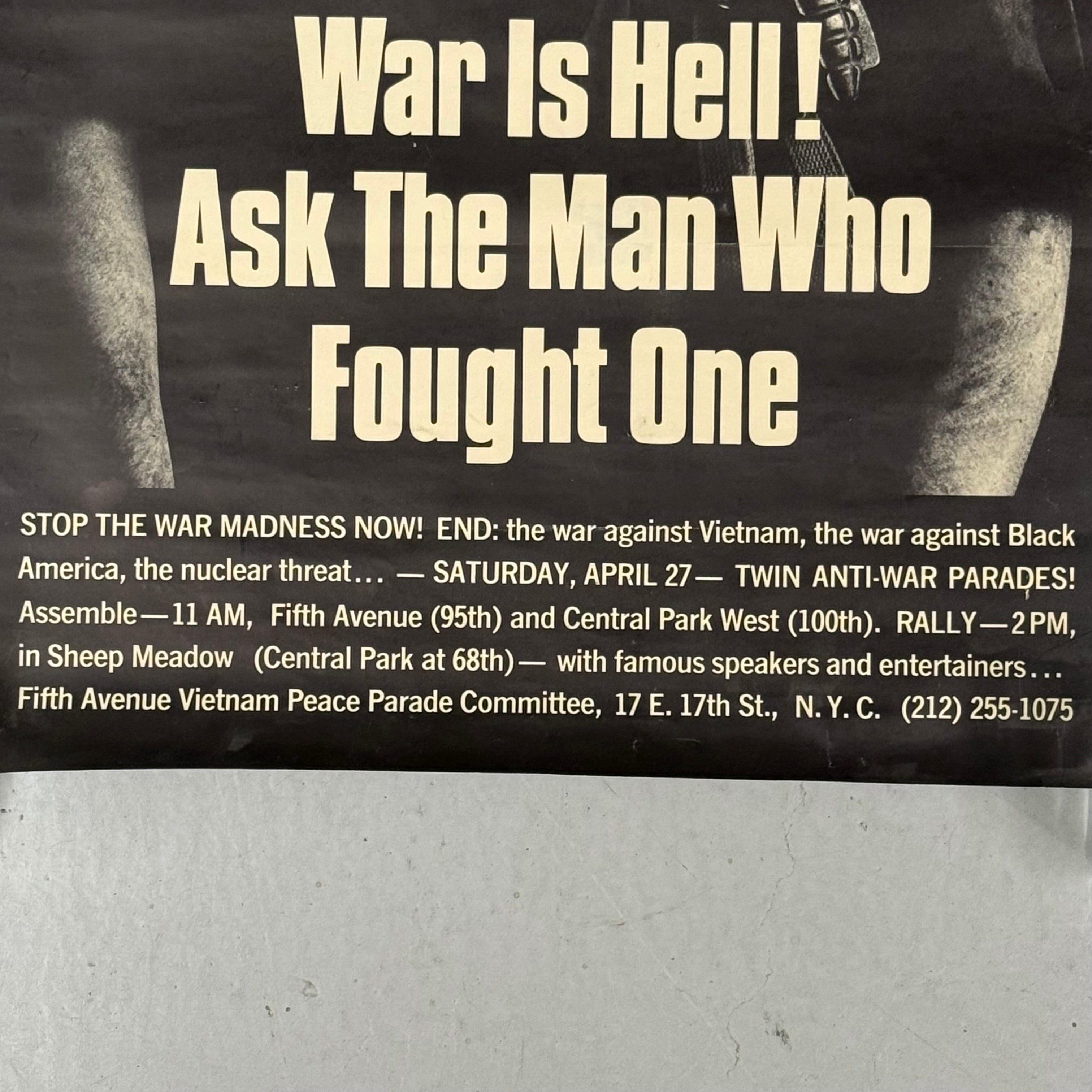 1960s War is Hell! Vietnam War Protest Poster | AS IS