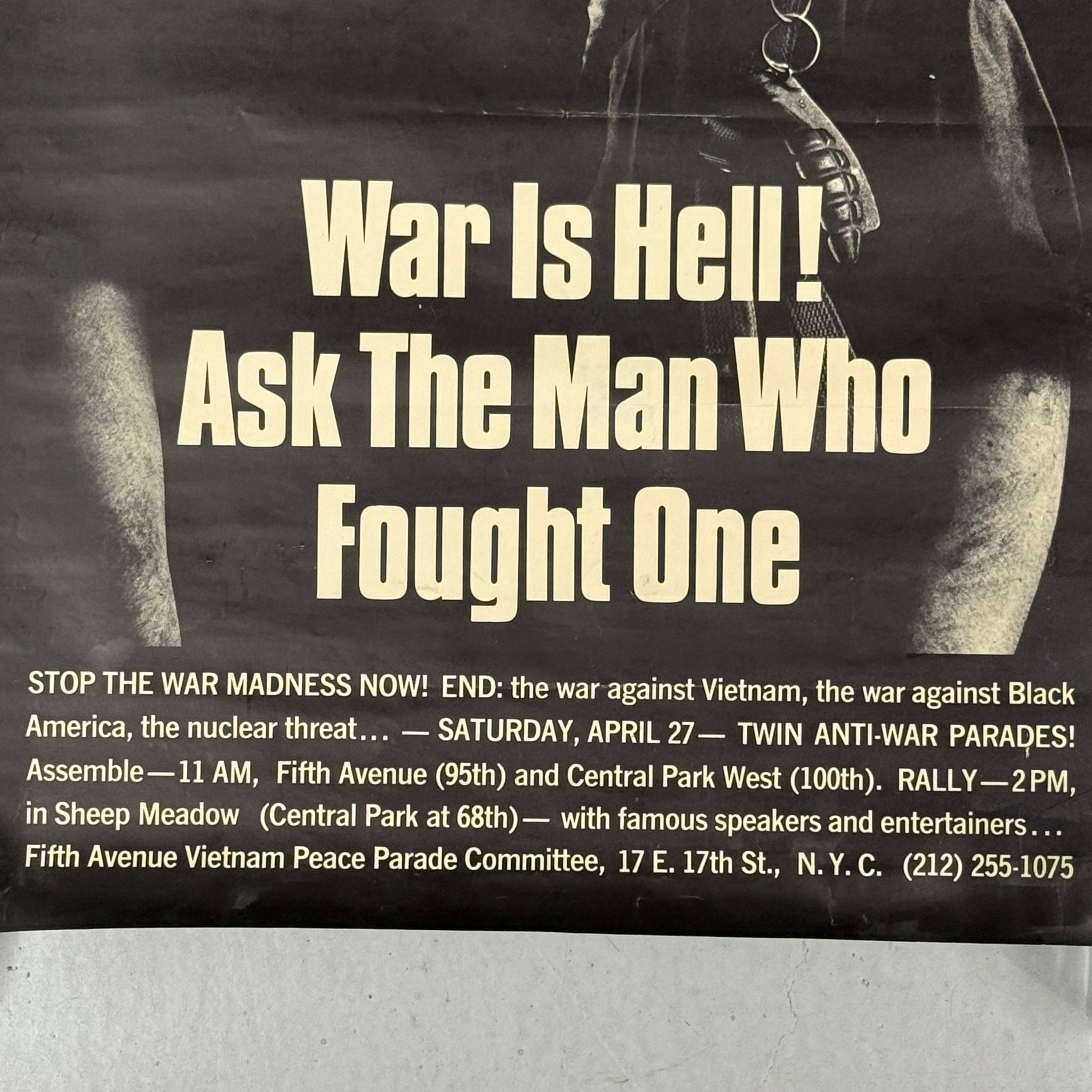 1960s War is Hell! Vietnam War Protest Poster | AS IS