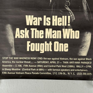 1960s War is Hell! Vietnam War Protest Poster | AS IS