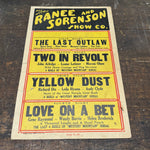 1930s Traveling Show Broadside Poster Featuring Four Nights of Serial Films