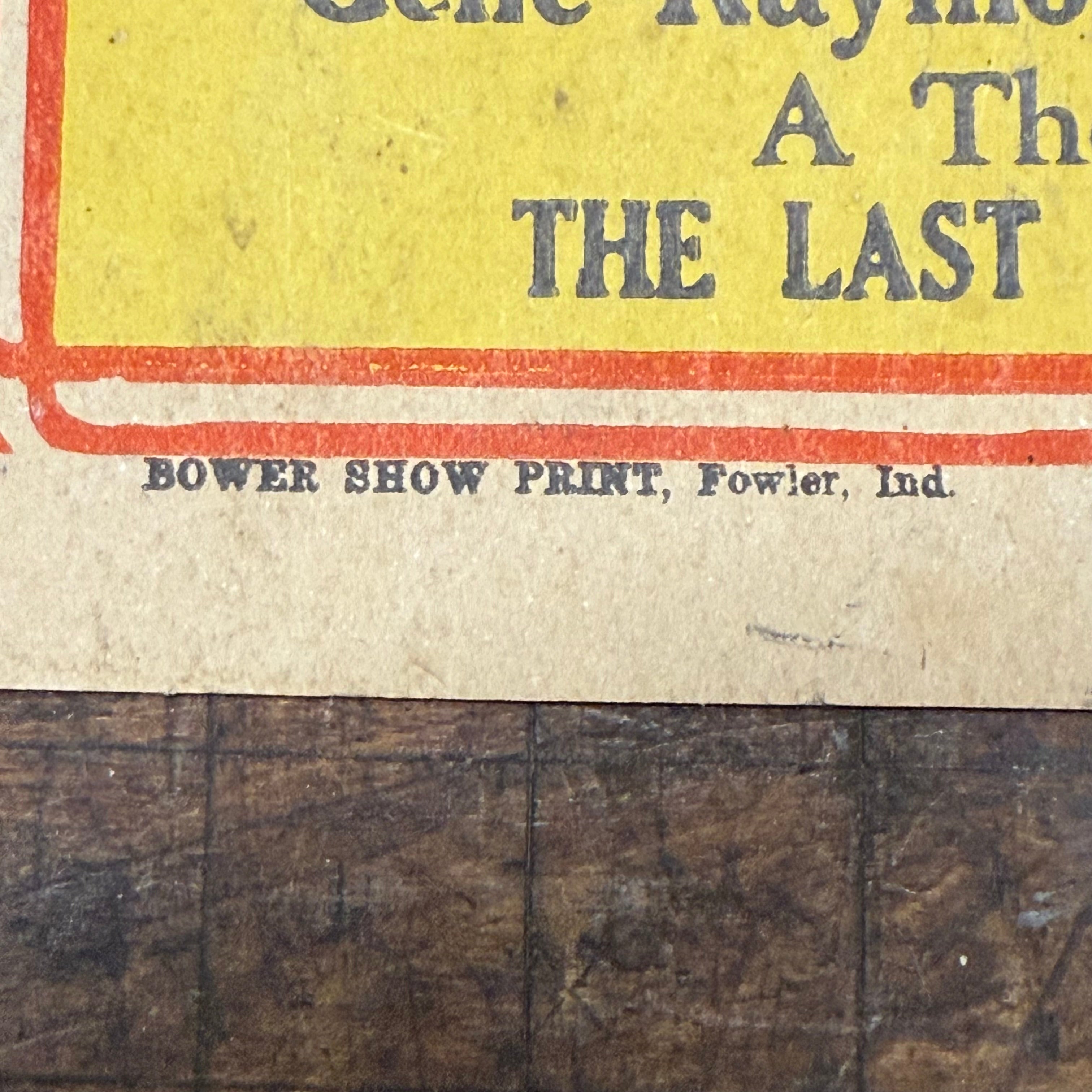 1930s Traveling Show Broadside Poster Featuring Four Nights of Serial Films