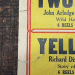 1930s Traveling Show Broadside Poster Featuring Four Nights of Serial Films