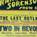 1930s Traveling Show Broadside Poster Featuring Four Nights of Serial Films