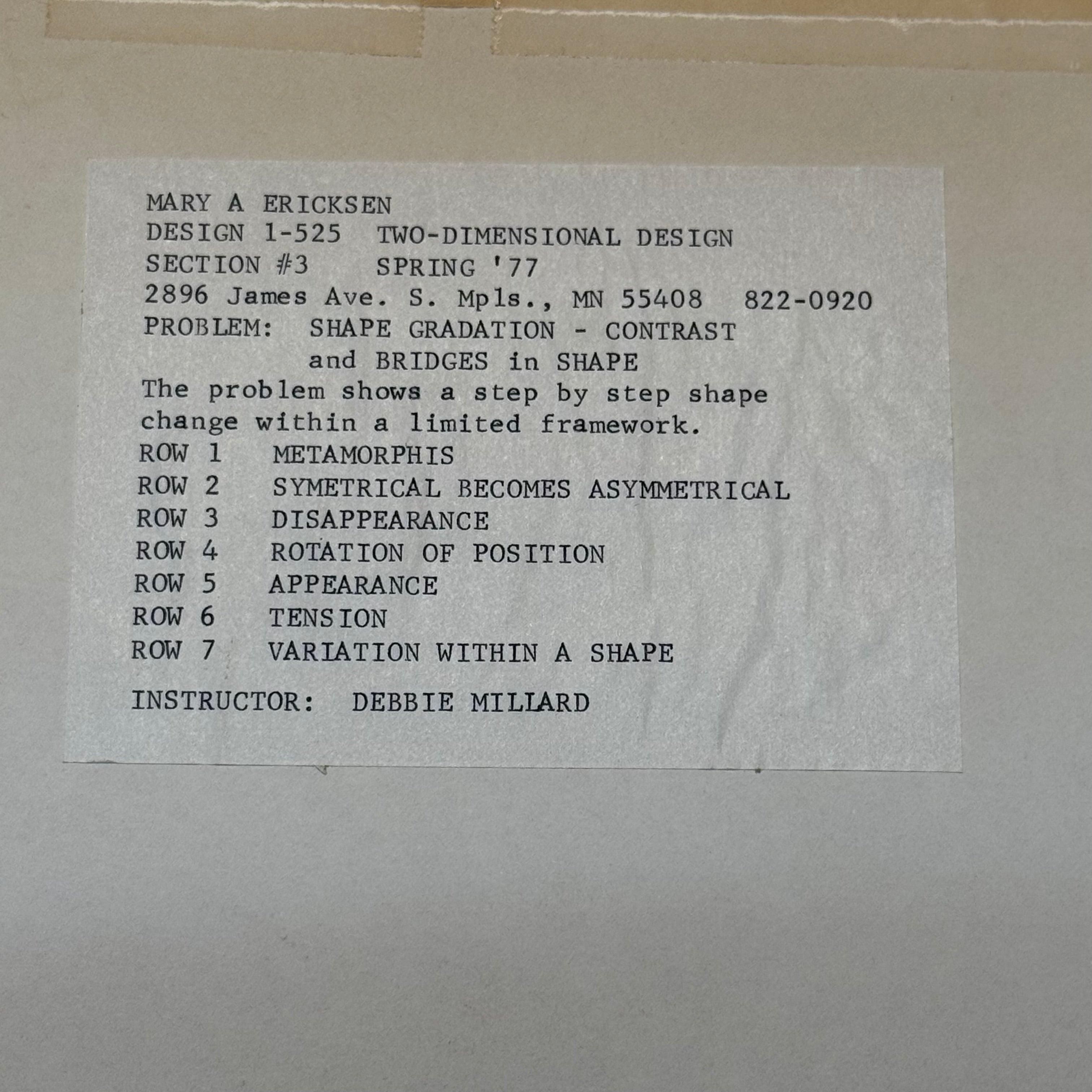 Rare 1970s Op Art Design Archive Collection by Mary Erickson