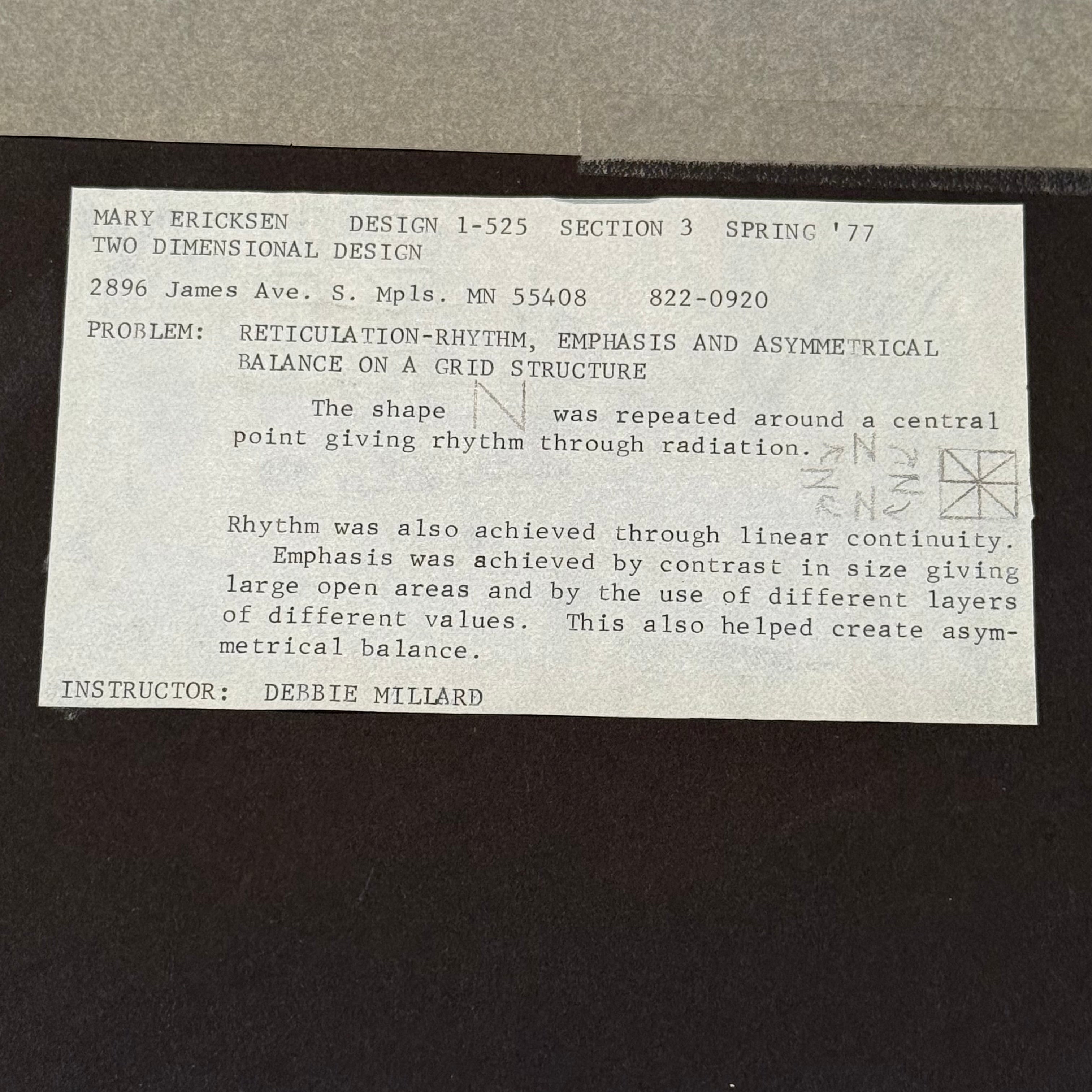 Rare 1970s Op Art Design Archive Collection by Mary Erickson