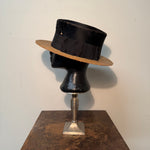Antique Young Bros Porkpie Hat with Mixed Felt and Straw | 7 3/8