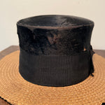 Antique Young Bros Porkpie Hat with Mixed Felt and Straw | 7 3/8