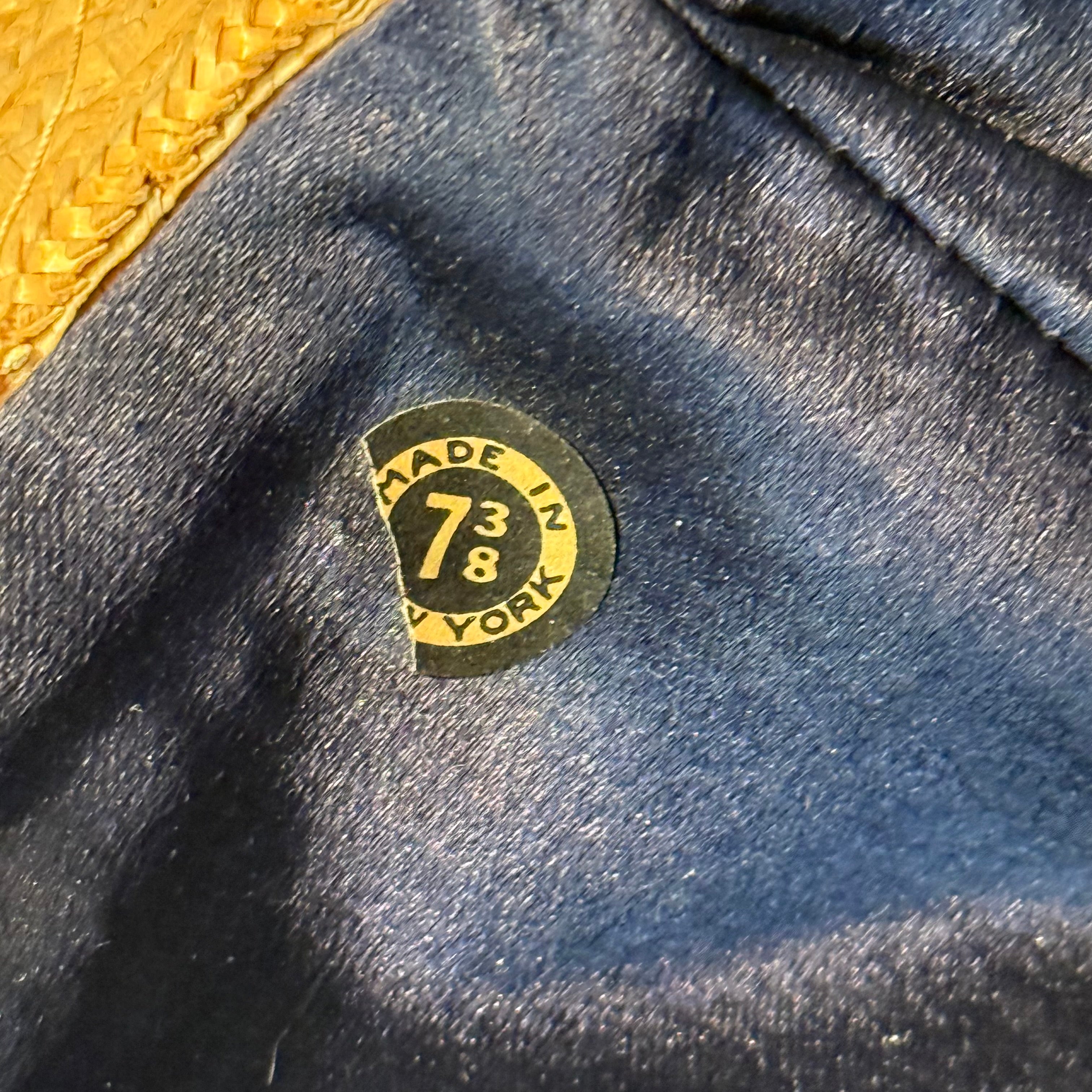 Antique Young Bros Porkpie Hat with Mixed Felt and Straw | 7 3/8