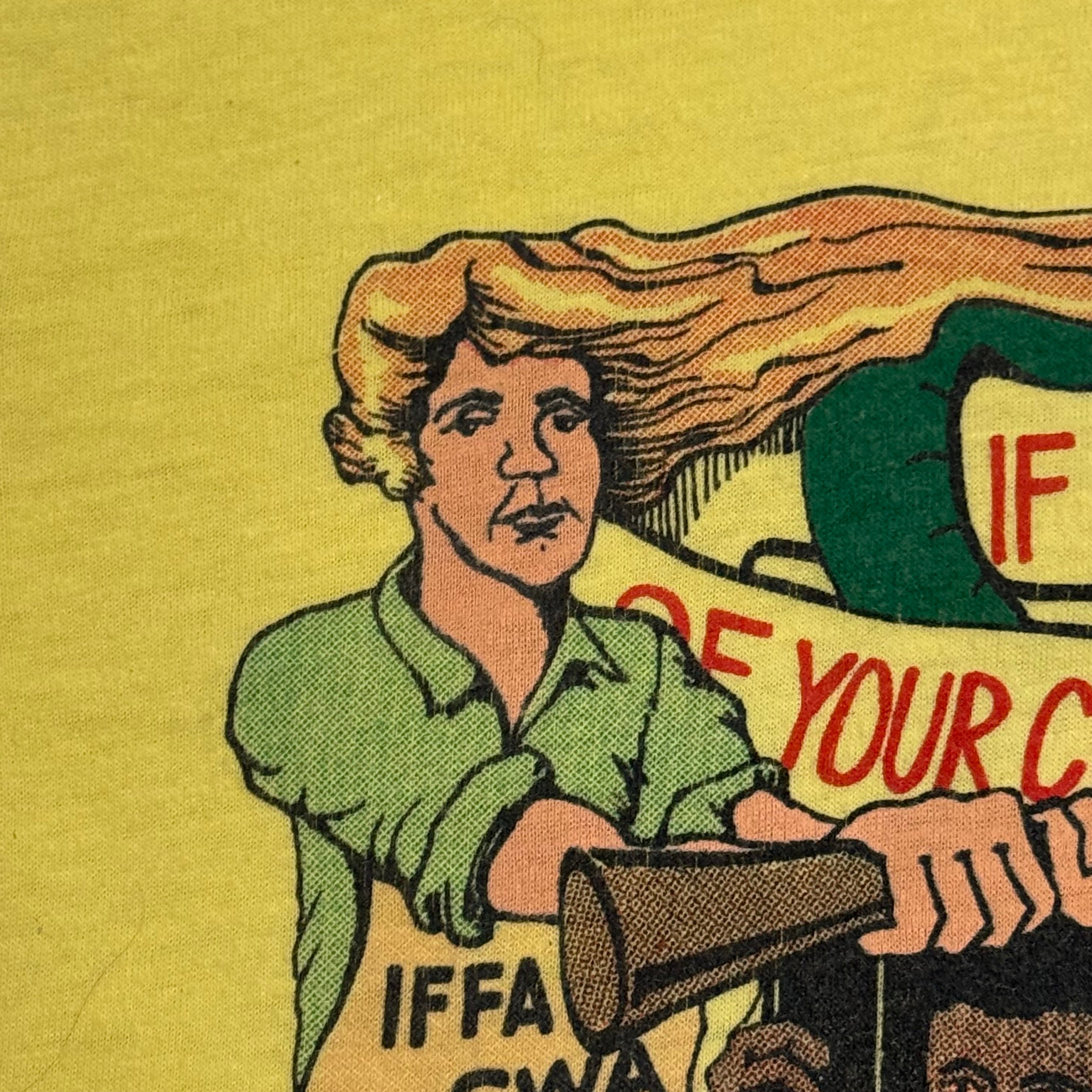 Rare 1980s Political Union Protest Shirt with Nelson Mandela