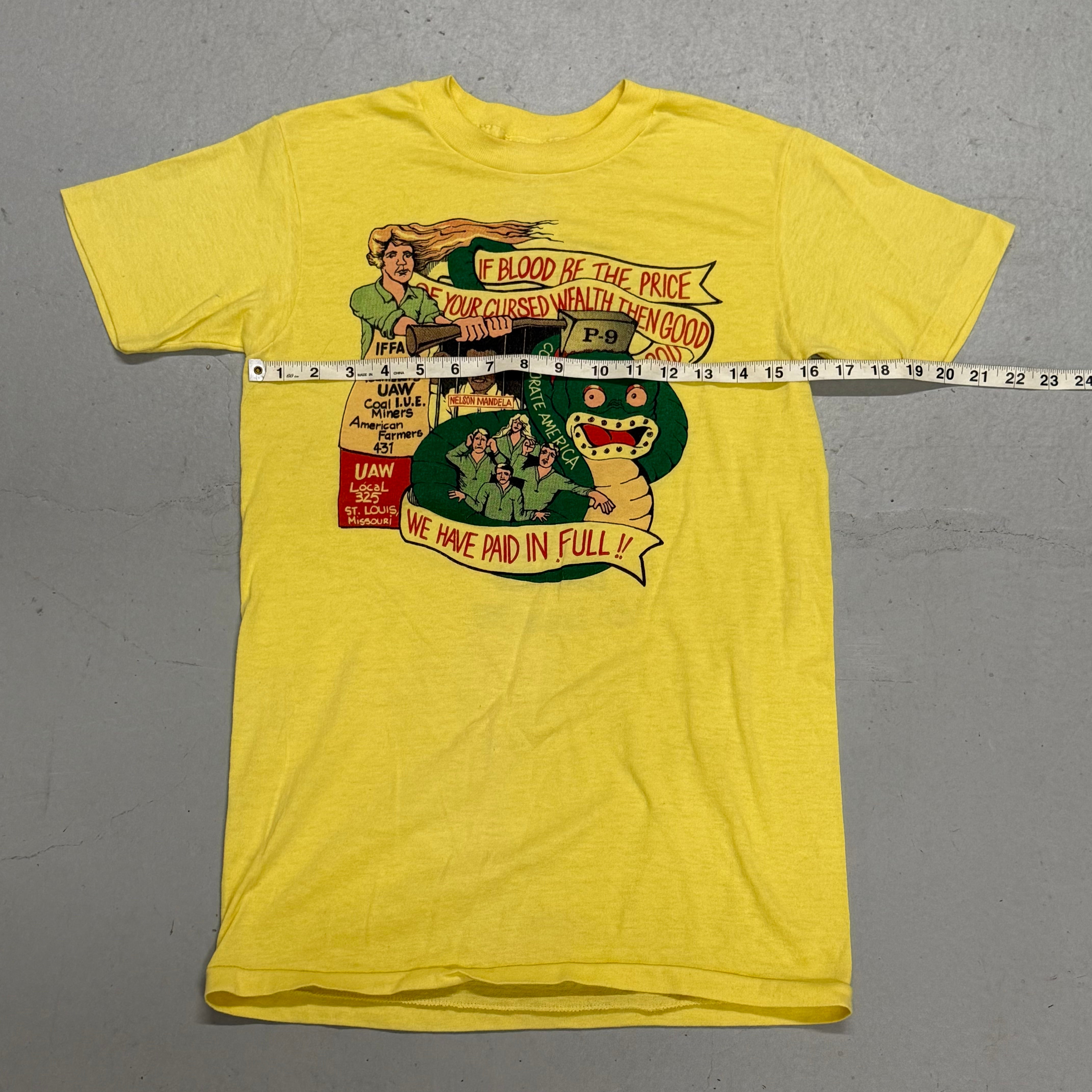 Rare 1980s Political Union Protest Shirt with Nelson Mandela