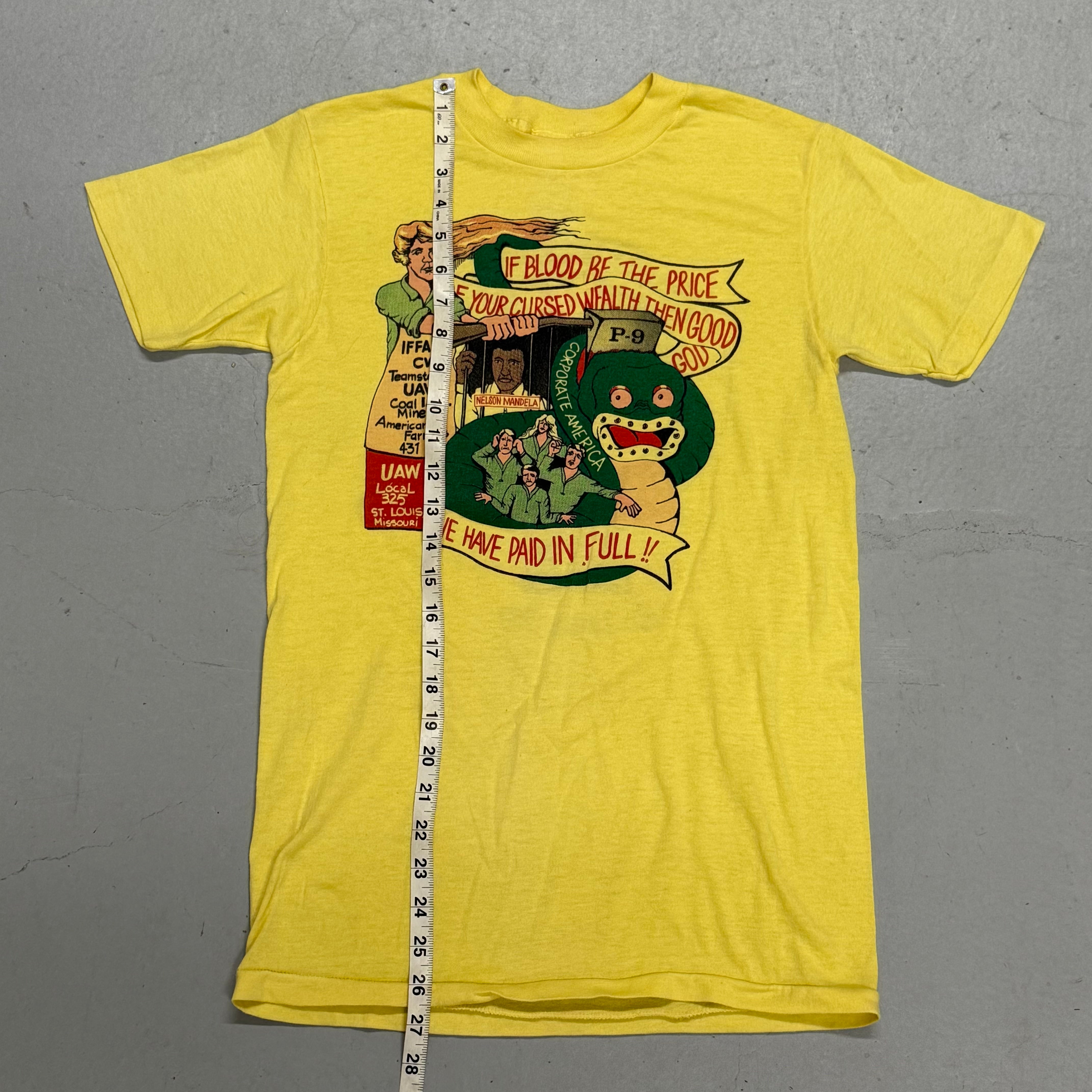 Rare 1980s Political Union Protest Shirt with Nelson Mandela